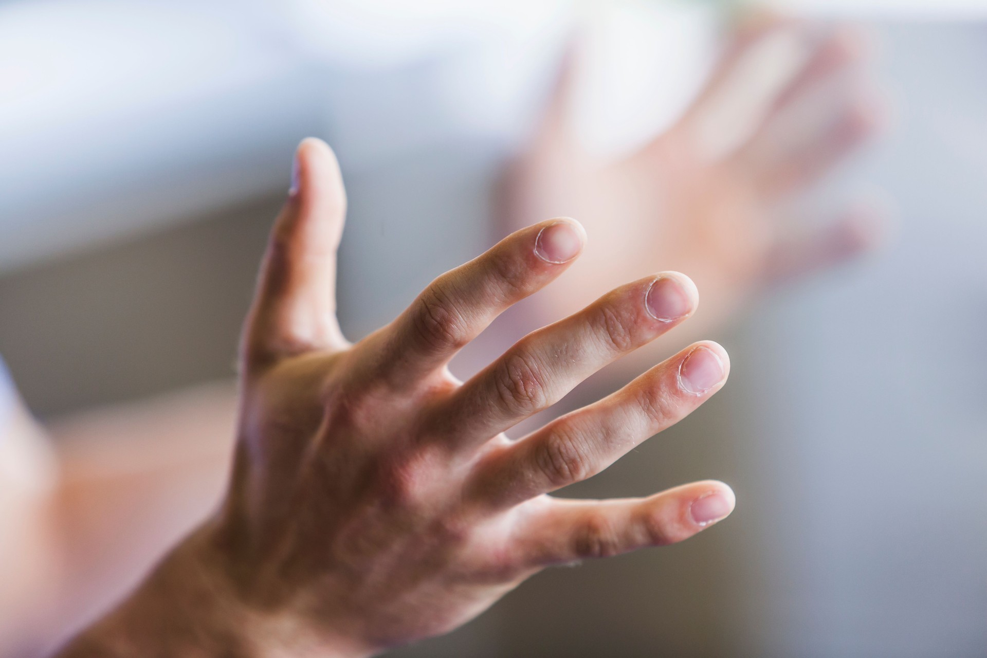 Close up of man's hands